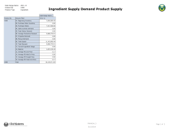 Ingredients Supply Demand>Ingredient Supply Demand Product