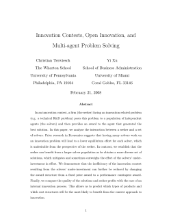 Innovation Contests, Open Innovation, and Multi