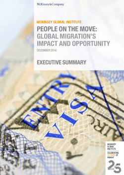 people on the move: global migration`s impact and opportunity
