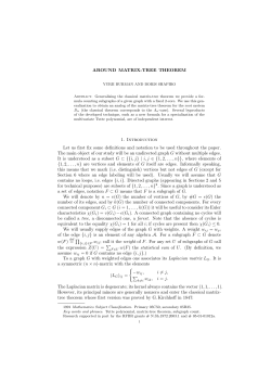 AROUND MATRIX-TREE THEOREM 1
