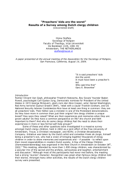 Preachers kids are the worst - Hartford Institute for Religion Research