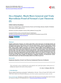 On a Simpler, Much More General and Truly Marvellous Proof of