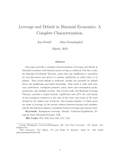 Leverage and Default in Binomial Economies: A Complete