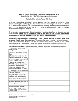 BMR Units by Bedroom Size - Mayor`s Office of Housing and