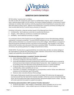 Sensitive Data Definition - Northern Virginia Community College