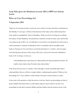 Lady Hale gives the Munkman Lecture 2013 at BPP Law School