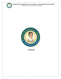 Statistics - Shaheed Benazir Bhutto University, Shaheed Benazirabad