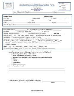 Student Center/SUB Reservation Form