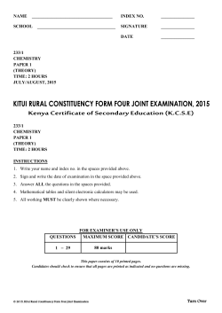 chemistry p1 - free kcse past papers
