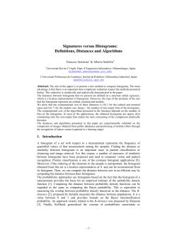 Signatures versus Histograms - Institut de Rob&ograve;tica i Inform&agrave;tica