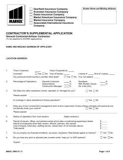 Contractor Supplemental Application