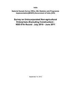 Survey on Unincorporated Non-agricultural Enterprises (Excluding