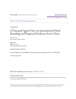 A Principal-Agent View on International Hotel Branding and