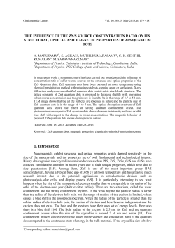 THE INFLUENCE OF THE ZN/S SOURCE CONCENTRATION