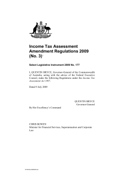 Income Tax Assessment Amendment Regulations 2009