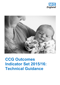 CCG Outcomes Indicator Set 2015/16: Technical
