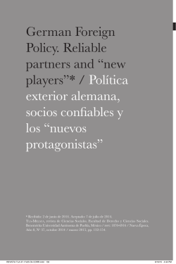 German Foreign Policy. Reliable partners and &ldquo;new players