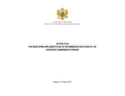 The Action Plan for Monitoring Implementation of Recomendations