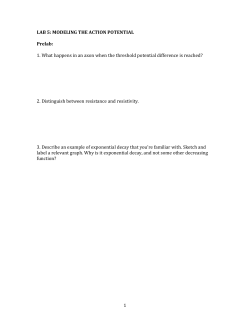 LAB 5: MODELING THE ACTION POTENTIAL Prelab: 1. What