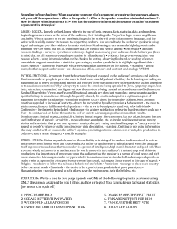 Appealing to Your Audience When analyzing someone else`s