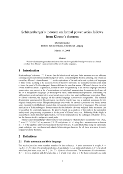 Sch&uml;utzenberger`s theorem on formal power series follows from
