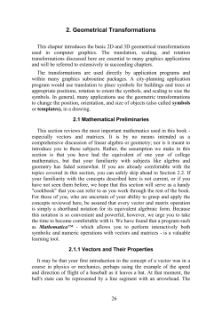 Geometrical Transformations