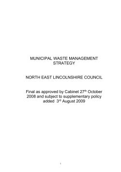 2009 Municipal Waste Strategy - North East Lincolnshire Council