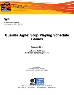 Guerilla Agile: Stop Playing Schedule Games
