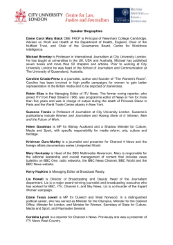 Speaker Biographies - City, University of London