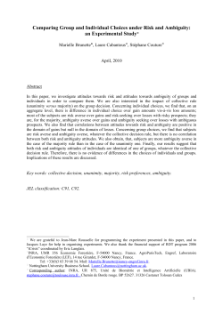 Comparing Group and Individual Choices Under Risk and