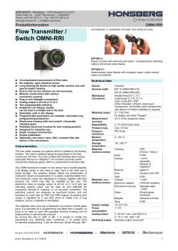 Flow Transmitter / Switch OMNI-RRI