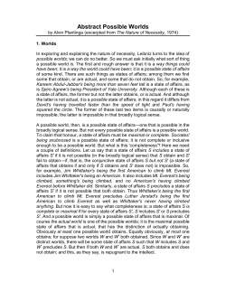 Abstract Possible Worlds - University of Colorado Boulder
