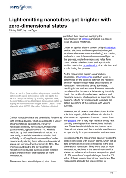 Light-emitting nanotubes get brighter with zero