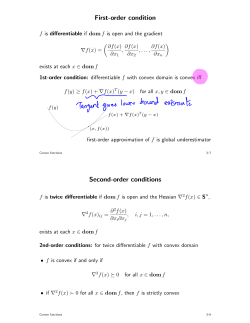 First-order condition Second-order conditions