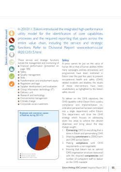 In 2010/11, Eskom introduced the integrated high