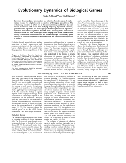 Evolutionary Dynamics of Biological Games