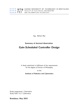 Gain-Scheduled Controller Design - FEI STU