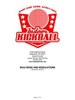rule book and regulations - [:] Oakland Yard Athletics