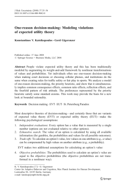 One-reason decision-making: Modeling violations of expected utility