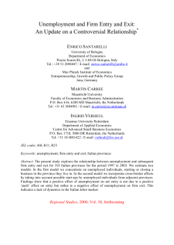 Unemployment and Firm Entry and Exit: An Update on a