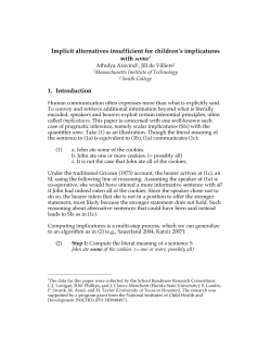 Implicit Alternatives Insufficient for Children`s