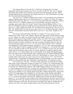 The August edition of “Over the Net” is finally here bringing with it