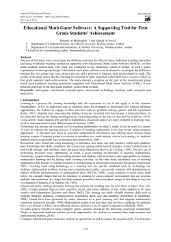 Educational Math Game Software: A Supporting Tool for