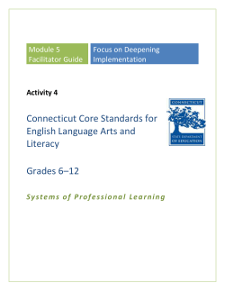 Module 5 Facilitator Guide - Connecticut Core Standards