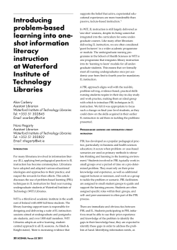 Introducing problem-based learning into one- shot