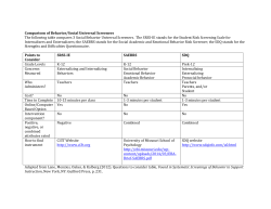 Behavior Screener Comparisons Chart - MO-CASE