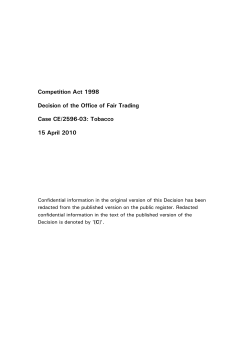 Tobacco 15 April 2010 - UK Government Web Archive