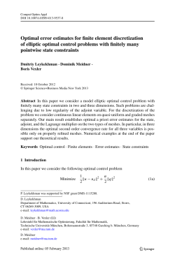 Optimal error estimates for finite element - M17/Lehrstuhl