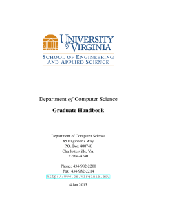 Department of Computer Science Graduate Handbook