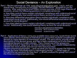 Social Deviance Library Assignment